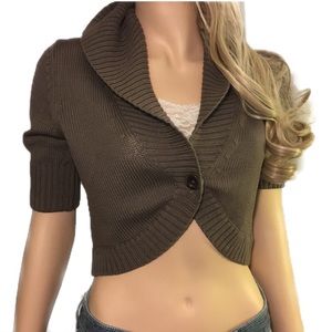BANANA REPUBLIC Crop Cardigan Sweater Open Front